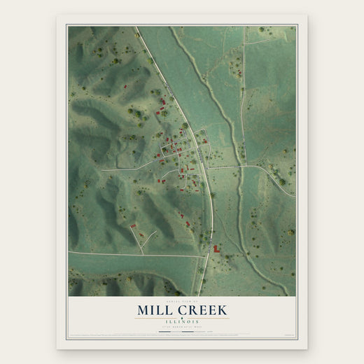 Mill Creek, Illinois map print, the full design