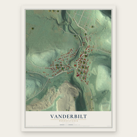 Vanderbilt, Pennsylvania map print, the full design
