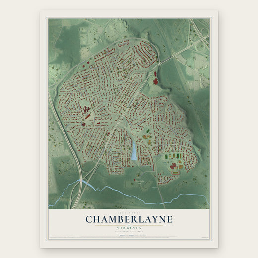 Chamberlayne, Virginia map print, the full design
