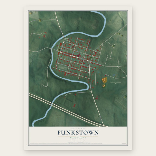 Funkstown, Maryland map print, the full design