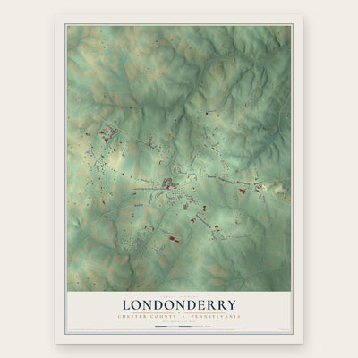 Londonderry, Chester County, Pennsylvania map print, the full design