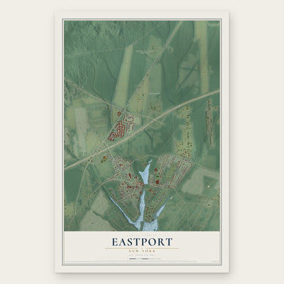 Eastport, New York map print, the full design