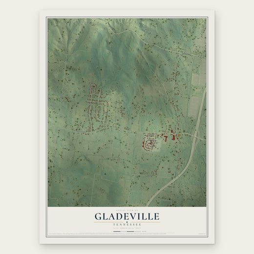 Gladeville, Tennessee map print, the full design