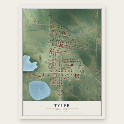 Tyler, Minnesota map print, the full design
