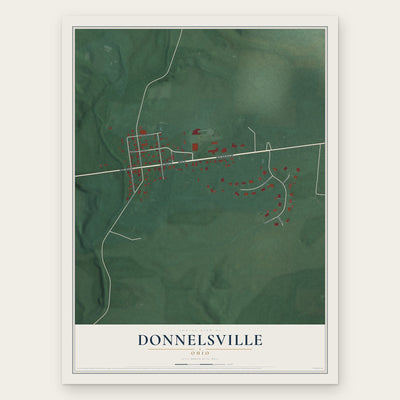 Donnelsville, Ohio map print, the full design