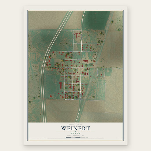 Weinert, Texas map print, the full design