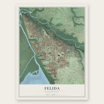 Felida, Washington map print, the full design