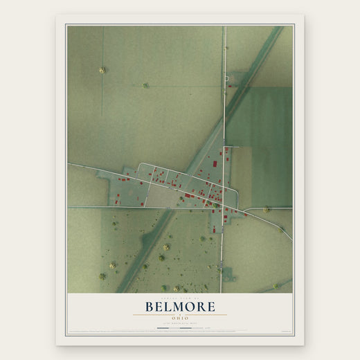 Belmore, Ohio map print, the full design