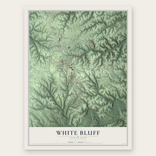 White Bluff, Tennessee map print, the full design