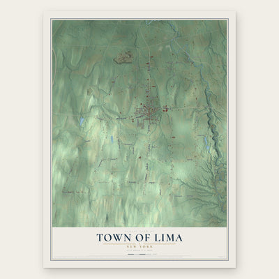 Town of Lima, New York map print, the full design