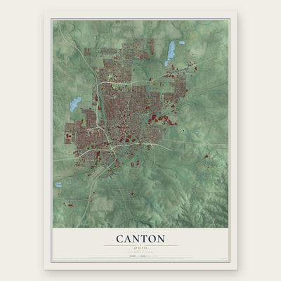 Canton, Ohio map print, the full design