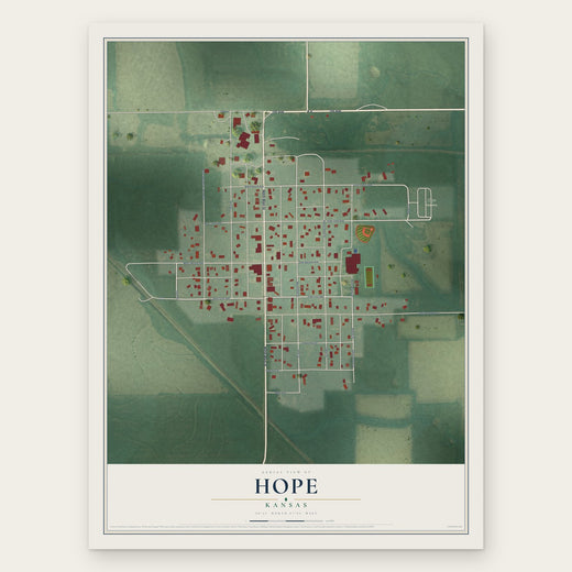 Hope, Kansas map print, the full design