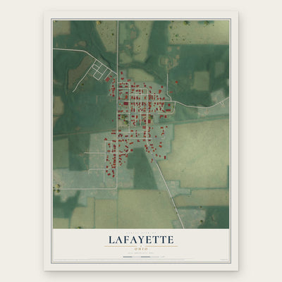 Lafayette, Ohio map print, the full design