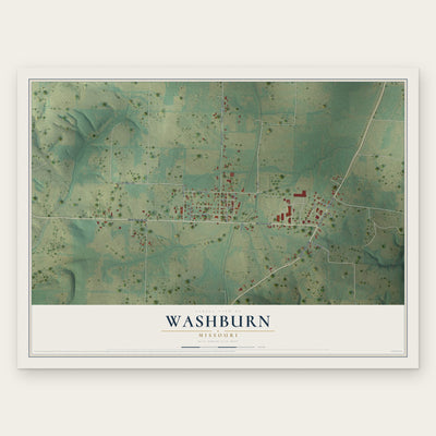 Washburn, Missouri map print, the full design