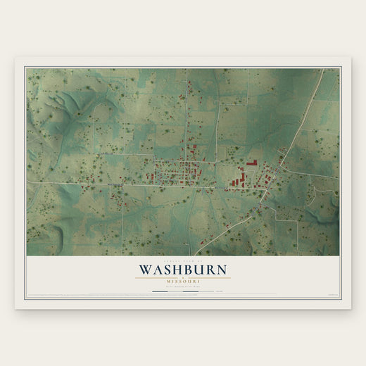 Washburn, Missouri map print, the full design