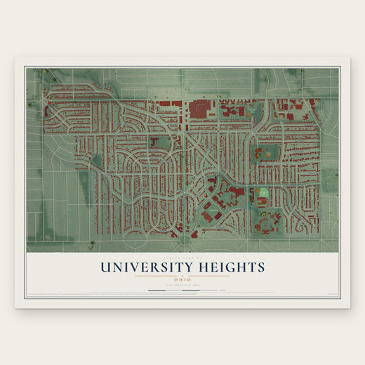 University Heights, Ohio map print, the full design