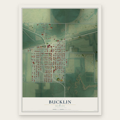 Bucklin, Kansas map print, the full design
