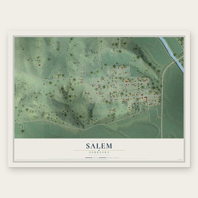 Salem, Nebraska map print, the full design