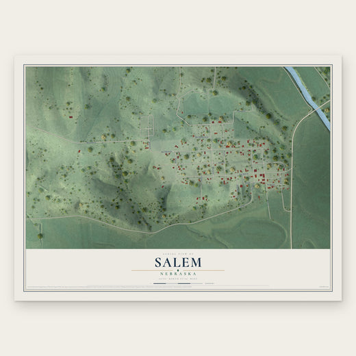 Salem, Nebraska map print, the full design