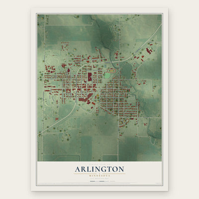 Arlington, Minnesota map print, the full design