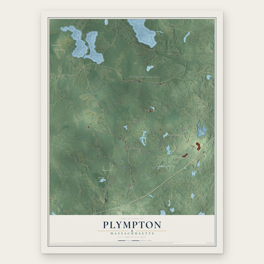 Plympton, Massachusetts map print, the full design