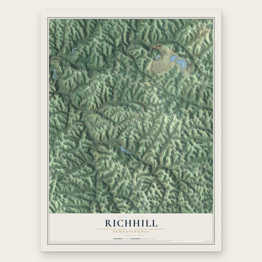Richhill, Pennsylvania map print, the full design
