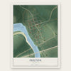 Fulton, Arkansas map print, the full design