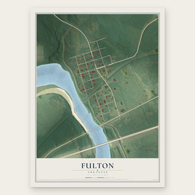 Fulton, Arkansas map print, the full design
