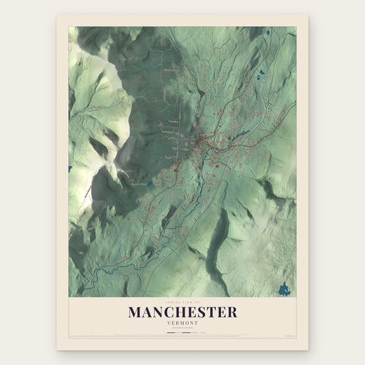 Manchester, Vermont map print, the full design