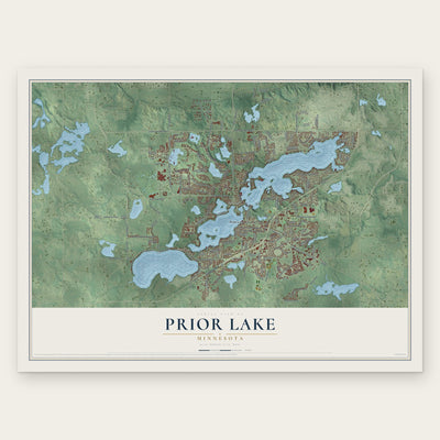Prior Lake, Minnesota map print, the full design
