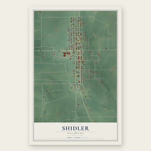 Shidler, Oklahoma map print, the full design