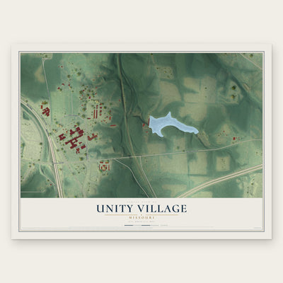Unity Village, Missouri map print, the full design