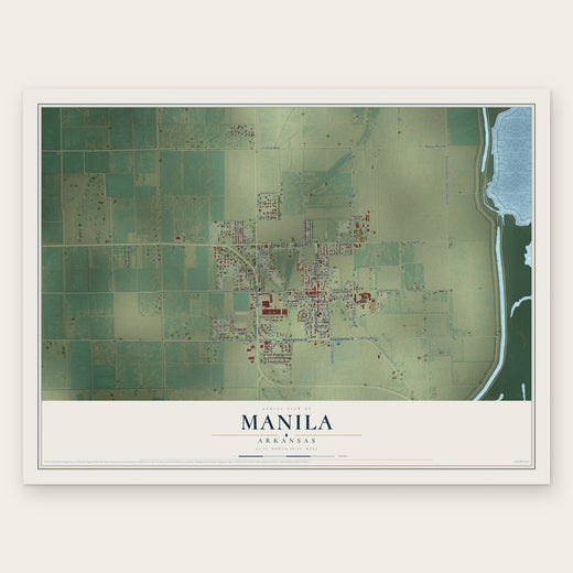 Manila, Arkansas map print, the full design