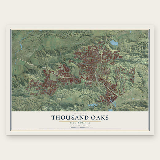 Thousand Oaks, California map print, the full design