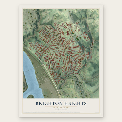 Brighton Heights, Pennsylvania map print, the full design