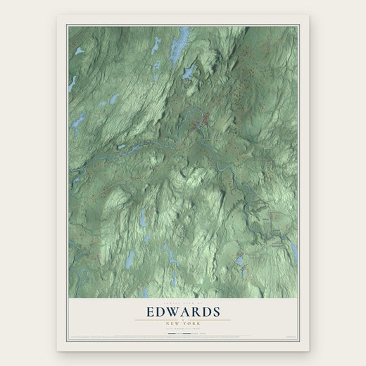 Edwards, New York map print, the full design
