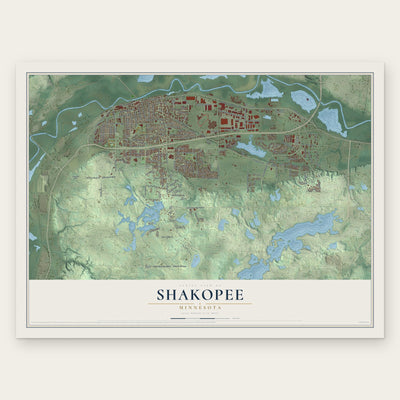 Shakopee, Minnesota map print, the full design