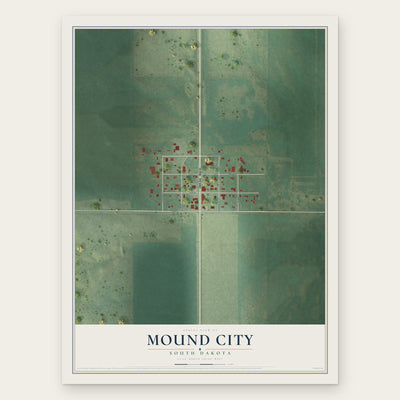 Mound City, South Dakota map print, the full design