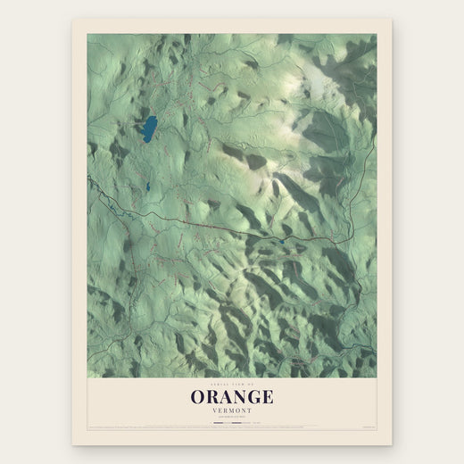 Orange, Vermont map print, the full design