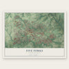 Five Forks, South Carolina map print, the full design