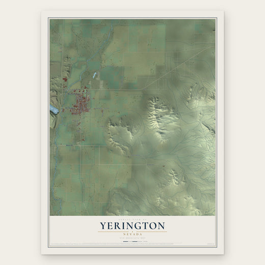 Yerington, Nevada map print, the full design