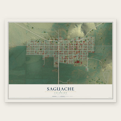Saguache, Colorado map print, the full design