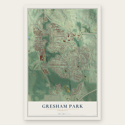 Gresham Park, Georgia map print, the full design