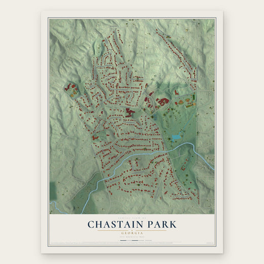 Chastain Park, Georgia map print, the full design