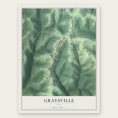 Graysville, Ohio map print, the full design