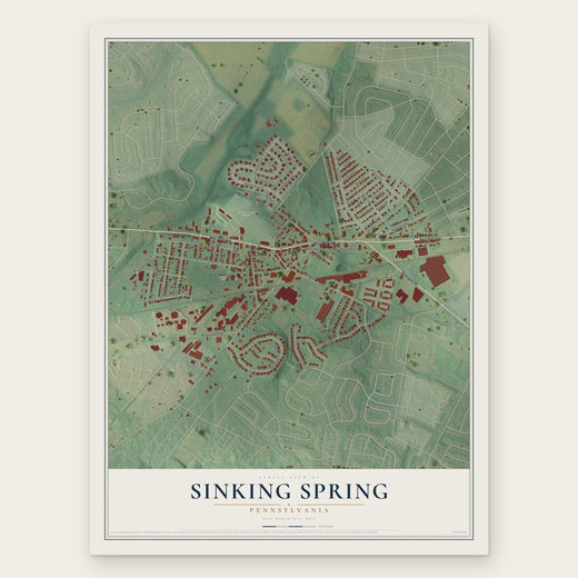 Sinking Spring, Pennsylvania map print, the full design