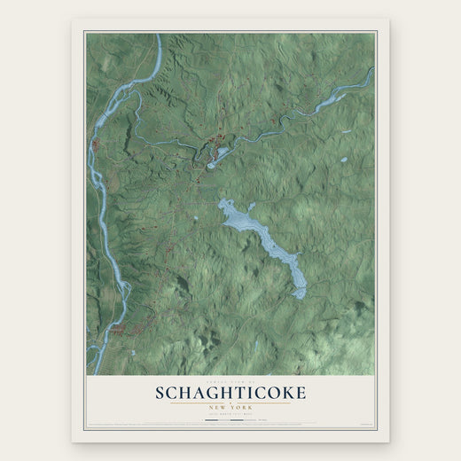 Schaghticoke, New York map print, the full design