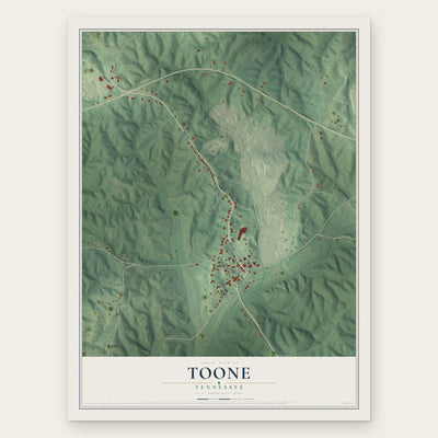 Toone, Tennessee map print, the full design