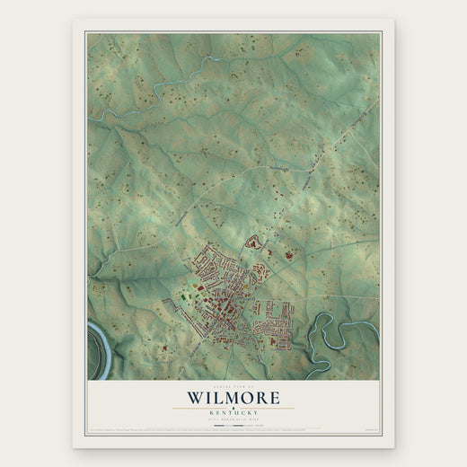 Wilmore, Kentucky map print, the full design