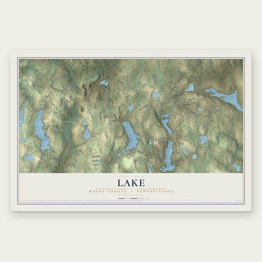 Lake, Wayne County, Pennsylvania map print, the full design